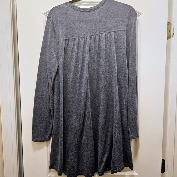 J.Jill Blue Heather Long Cardigan Sweater Size M Cotton Rayon Button Front - Picture 3 of 6